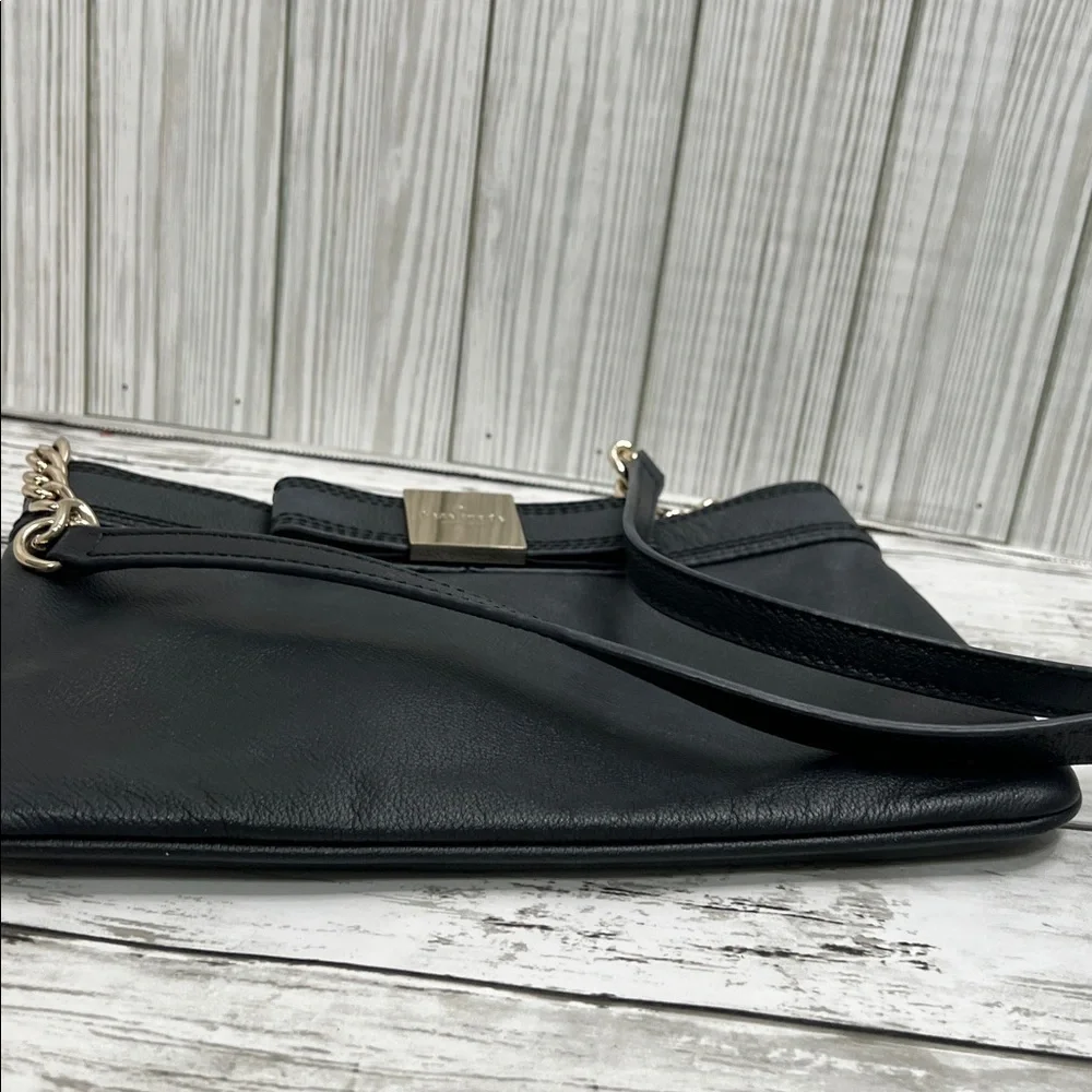 Kate Spade  Black Leather Crossbody Shoulder Bag | Chain Strap